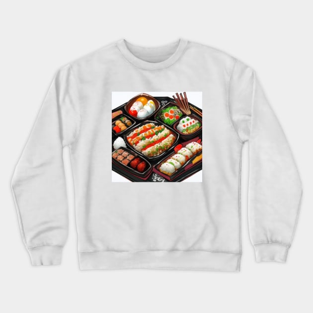 Bento Japan Boxes Vegetable Crewneck Sweatshirt by Flowering Away